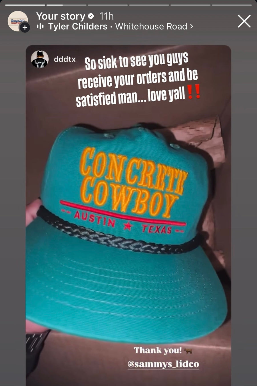 Customer wearing Sammy’s Lid Co. product